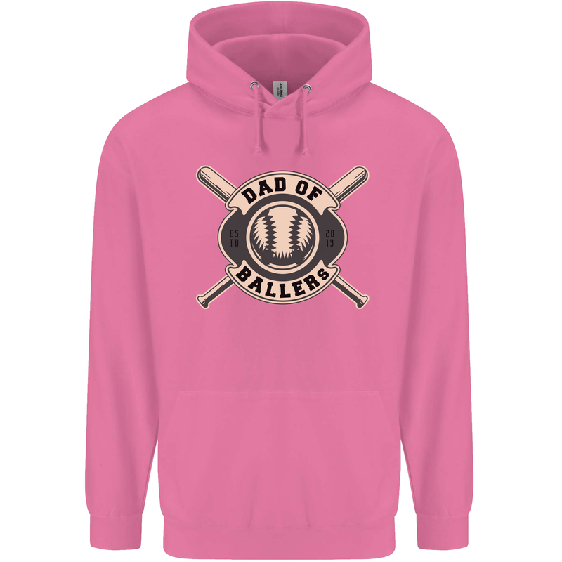 Baseball Dad of Ballers Funny Fathers Day Childrens Kids Hoodie Azalea
