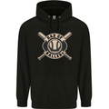 Baseball Dad of Ballers Funny Fathers Day Childrens Kids Hoodie Black