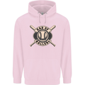 Baseball Dad of Ballers Funny Fathers Day Childrens Kids Hoodie Light Pink