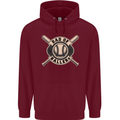 Baseball Dad of Ballers Funny Fathers Day Childrens Kids Hoodie Maroon