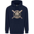 Baseball Dad of Ballers Funny Fathers Day Childrens Kids Hoodie Navy Blue