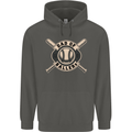 Baseball Dad of Ballers Funny Fathers Day Childrens Kids Hoodie Storm Grey