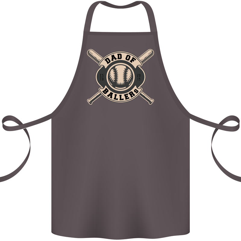 Baseball Dad of Ballers Funny Fathers Day Cotton Apron 100% Organic Dark Grey