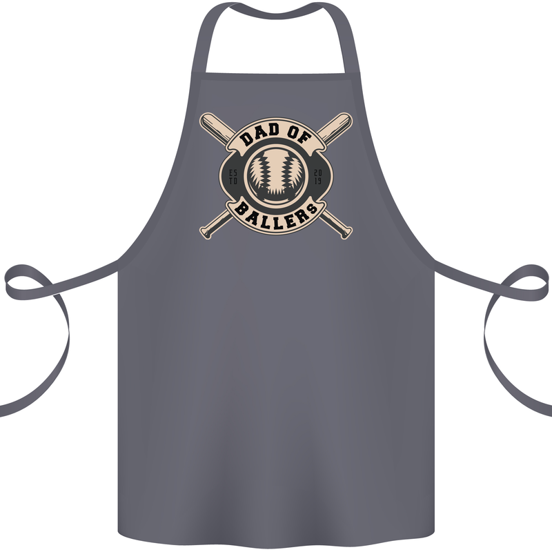 Baseball Dad of Ballers Funny Fathers Day Cotton Apron 100% Organic Steel