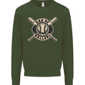 Baseball Dad of Ballers Funny Fathers Day Kids Sweatshirt Jumper Forest Green