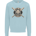 Baseball Dad of Ballers Funny Fathers Day Kids Sweatshirt Jumper Light Blue