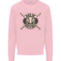 Baseball Dad of Ballers Funny Fathers Day Kids Sweatshirt Jumper Light Pink