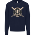 Baseball Dad of Ballers Funny Fathers Day Kids Sweatshirt Jumper Navy Blue