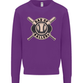 Baseball Dad of Ballers Funny Fathers Day Kids Sweatshirt Jumper Purple