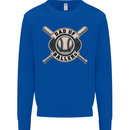 Baseball Dad of Ballers Funny Fathers Day Kids Sweatshirt Jumper Royal Blue