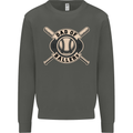 Baseball Dad of Ballers Funny Fathers Day Kids Sweatshirt Jumper Storm Grey