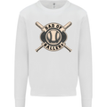 Baseball Dad of Ballers Funny Fathers Day Kids Sweatshirt Jumper White