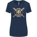 Baseball Dad of Ballers Funny Fathers Day Womens Wider Cut T-Shirt Navy Blue
