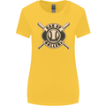 Baseball Dad of Ballers Funny Fathers Day Womens Wider Cut T-Shirt Yellow