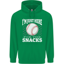 Baseball Im Just Here for the Snacks Childrens Kids Hoodie Irish Green