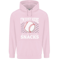 Baseball Im Just Here for the Snacks Childrens Kids Hoodie Light Pink