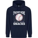 Baseball Im Just Here for the Snacks Childrens Kids Hoodie Navy Blue
