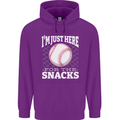 Baseball Im Just Here for the Snacks Childrens Kids Hoodie Purple