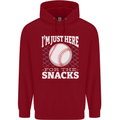 Baseball Im Just Here for the Snacks Childrens Kids Hoodie Red
