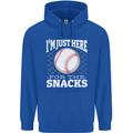 Baseball Im Just Here for the Snacks Childrens Kids Hoodie Royal Blue