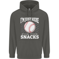 Baseball Im Just Here for the Snacks Childrens Kids Hoodie Storm Grey
