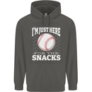 Baseball Im Just Here for the Snacks Childrens Kids Hoodie Storm Grey