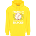 Baseball Im Just Here for the Snacks Childrens Kids Hoodie Yellow