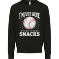 Baseball Im Just Here for the Snacks Kids Sweatshirt Jumper Black
