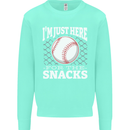 Baseball Im Just Here for the Snacks Kids Sweatshirt Jumper Peppermint