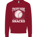 Baseball Im Just Here for the Snacks Kids Sweatshirt Jumper Red