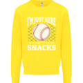 Baseball Im Just Here for the Snacks Kids Sweatshirt Jumper Yellow