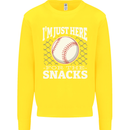 Baseball Im Just Here for the Snacks Kids Sweatshirt Jumper Yellow