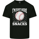 Baseball Im Just Here for the Snacks Kids T-Shirt Childrens Black