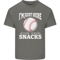 Baseball Im Just Here for the Snacks Kids T-Shirt Childrens Charcoal