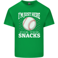 Baseball Im Just Here for the Snacks Kids T-Shirt Childrens Irish Green