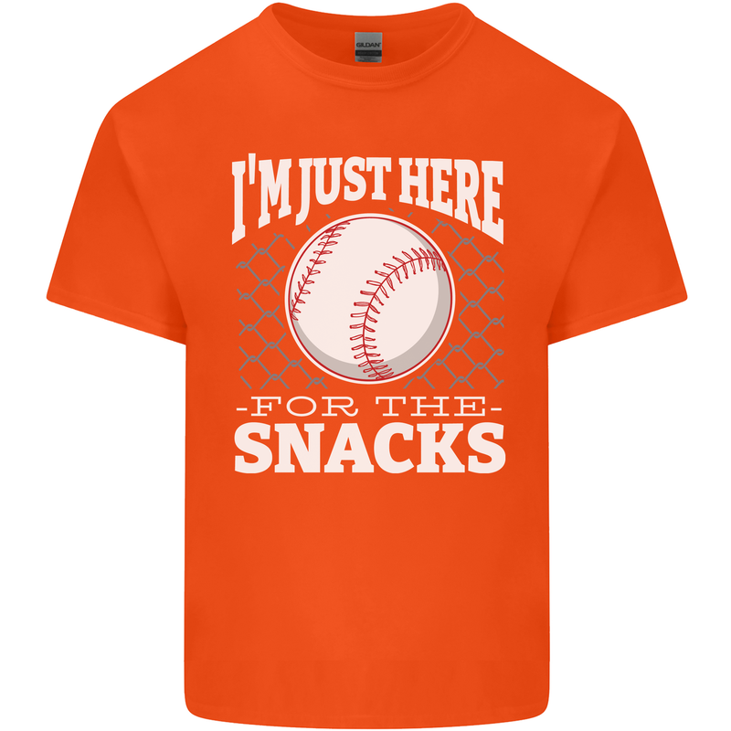Baseball Im Just Here for the Snacks Kids T-Shirt Childrens Orange