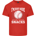Baseball Im Just Here for the Snacks Kids T-Shirt Childrens Red