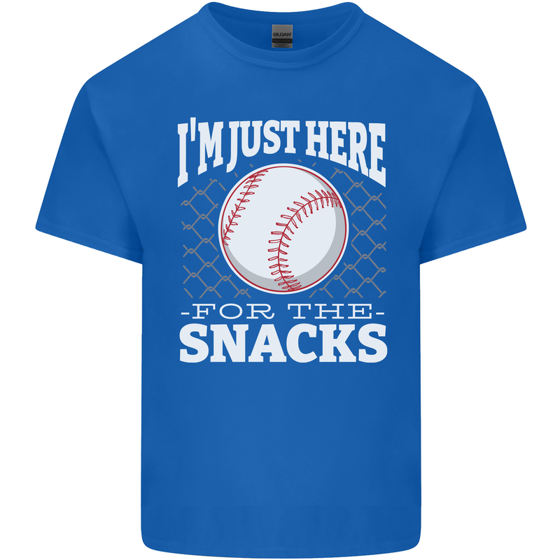 Baseball Im Just Here for the Snacks Kids T-Shirt Childrens Royal Blue