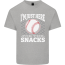 Baseball Im Just Here for the Snacks Kids T-Shirt Childrens Sports Grey