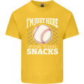 Baseball Im Just Here for the Snacks Kids T-Shirt Childrens Yellow