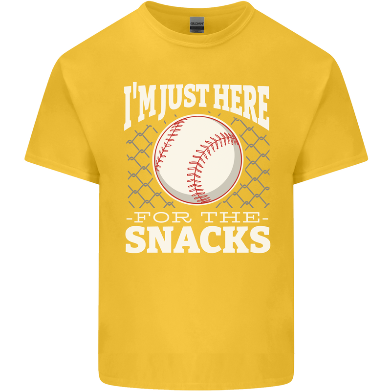 Baseball Im Just Here for the Snacks Kids T-Shirt Childrens Yellow