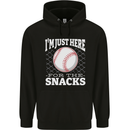 Baseball Im Just Here for the Snacks Mens 80% Cotton Hoodie Black