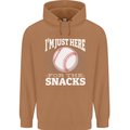 Baseball Im Just Here for the Snacks Mens 80% Cotton Hoodie Caramel Latte