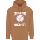 Baseball Im Just Here for the Snacks Mens 80% Cotton Hoodie Caramel Latte