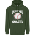 Baseball Im Just Here for the Snacks Mens 80% Cotton Hoodie Forest Green
