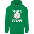 Baseball Im Just Here for the Snacks Mens 80% Cotton Hoodie Irish Green