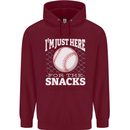 Baseball Im Just Here for the Snacks Mens 80% Cotton Hoodie Maroon