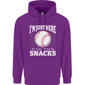 Baseball Im Just Here for the Snacks Mens 80% Cotton Hoodie Purple