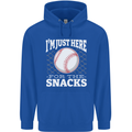 Baseball Im Just Here for the Snacks Mens 80% Cotton Hoodie Royal Blue