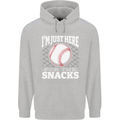 Baseball Im Just Here for the Snacks Mens 80% Cotton Hoodie Sports Grey